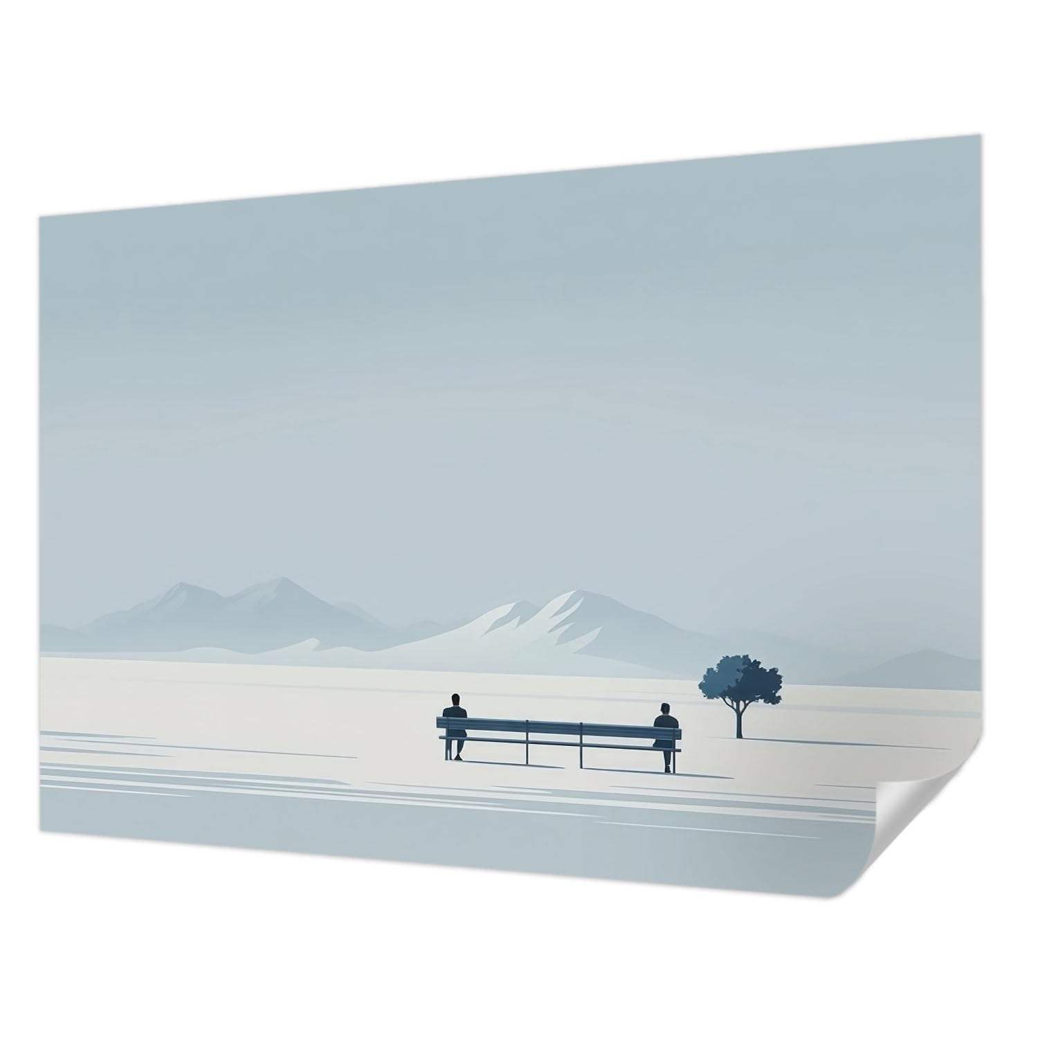Décor mural adhésif pour salon et chambre paysage minimaliste