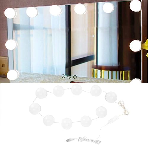 Miniatura 8 de FILFEEL Luces de tocador, luz LED profesional regulable para maquillaje, 10 bombillas | Carga USB