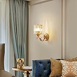 Xwyun ブラケットライト 照明器具 創造的な錬鉄製 壁付け照明 灯籠、中国風の家庭用屋内照明クリスタルランプ 玄関ライト ヨーロッパ式のリビングルーム/子供用寝室/書斎の壁ランプ (E)