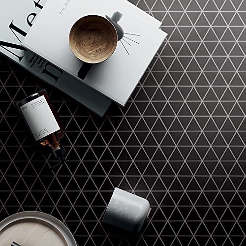 Tpmg-26 1.5X1.5 Triangle Black Porcelain Mosaic Tile Backsplash (Satin) (11 Sheets) #TOP2