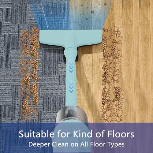 Image of 6-in-1 Lightweight Stick Vacuum Cleaner with 100W Powerful Motor, Mini Portable Household Handheld Vacuum Cleaner for Domestic Hard Floors, Carpets and Pet Hair(Light Green Corded)