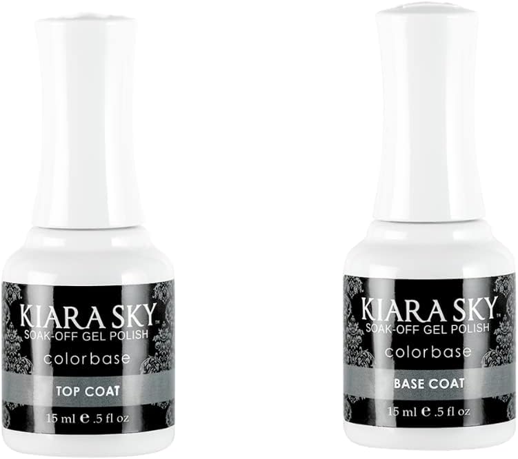 Kiara Sky Professional Nails Soak Off LED UV Gel Polish Essential Starter Pack - Gel Top and Base Coat 2