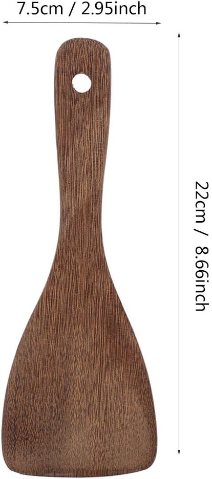 Flat Wooden Spatula for Cooking, Wide Wood Spatula, Portable Wood Turner, Fried Rice Turner Utensils, Kitchen Cooking Tool for Steak Frying and Flipping, 8.66 x 2.95in - Image 2