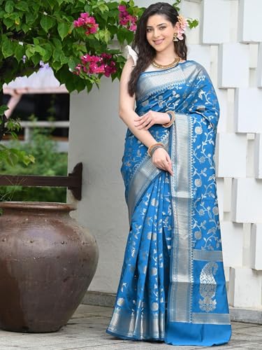 Image of Yashika Women Banarasi Kanjivaram Silk Saree Set with Blouse |saree for Women | Saree | New Sari
