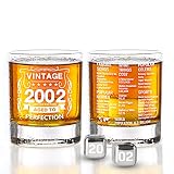 Old Fashioned Glasses-2002-Vintage 2002 Old Time Information 10.25oz Whiskey Rocks Glass -21st Birth