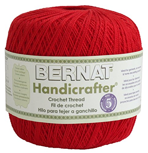 Bernat Handicrafter Crochet Thread, Solid, 3 Ounce, Perfect Red, Single Ball