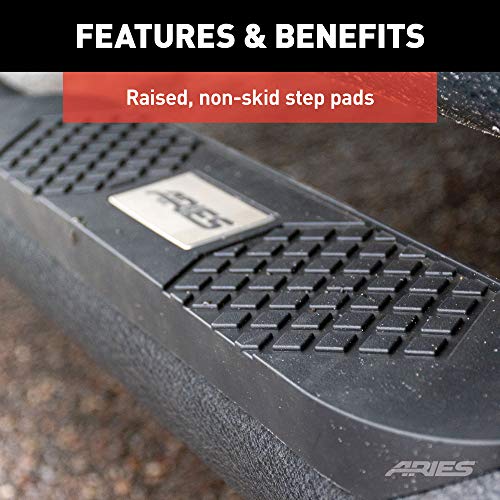 Buy ARIES AL234046 Big Step 4Inch Round Black Aluminum Nerf Bars