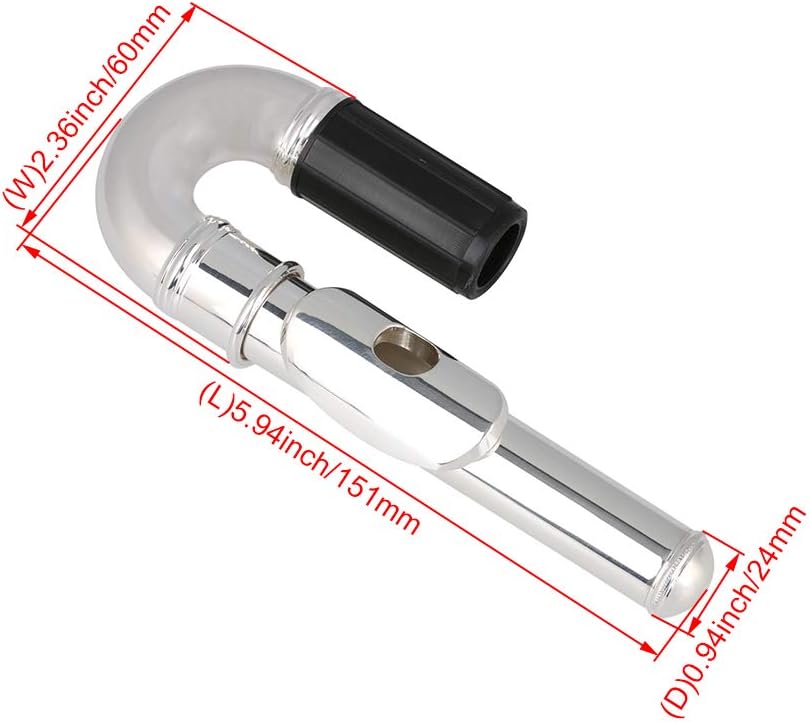 Silver-plated Flute Curved Head Joint for Classic Instrument Flute