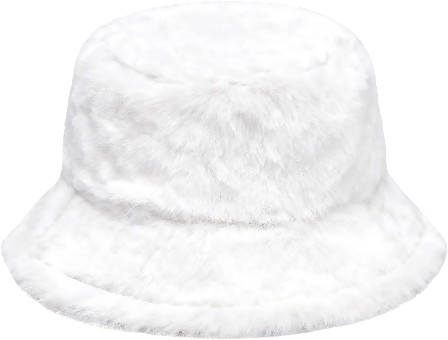 Winter Furry Faux Fur Bucket Hats Plush Cap Fluffy Warm Hat Soft Fuzzy Adjustable Fisherman Hat Women Men
