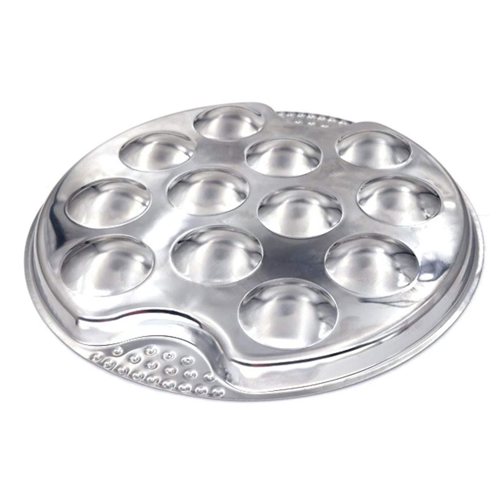 Platos de caracol de acero inoxidable con 12 agujeros, plato de caracol de hotel, resistente al calor, plato ligero para caracol, plato de hongos para el hogar, restaurante, 19 cm