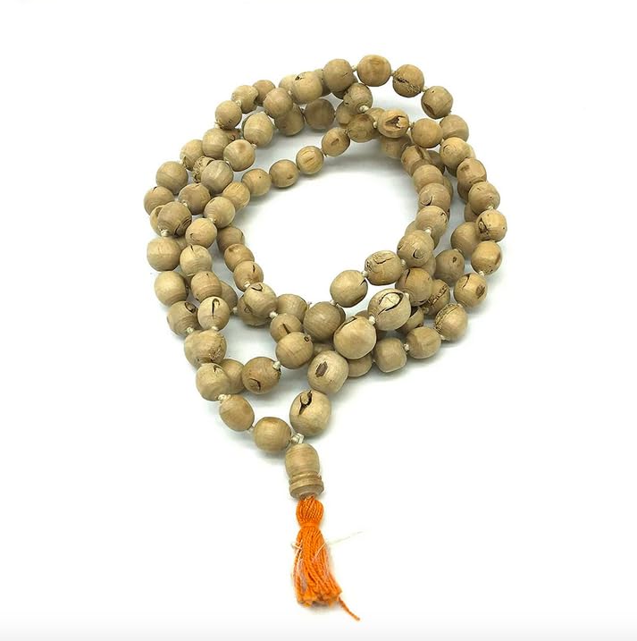 HC- Iskon Pure Tulsi Japa Mala/Basil Wood Rosary japa mala with 108 Beads- Vrindavan (14 mm Bead Size)-image-19
