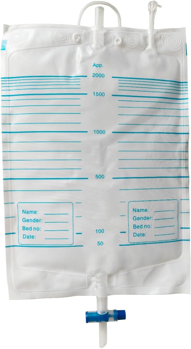 Urine Collection Bag Condom Catheters for Men Reusable Portable Silicone Urinal with 2 Urine Catheter Bags (Men-Blue+White+Grey)