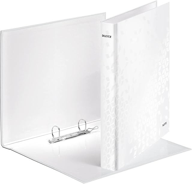 Leitz 2 Ring Binder, Holds up to 230 Maxi Sheets, Wow Range, 40 mm Spine, 42410001 - A4, White