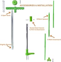 Vista 5 de Extractor manual de malezas, herramienta de desbrozadora de jardín de pie, herramienta de mano de eliminación de raíces de mango largo con 3 garras