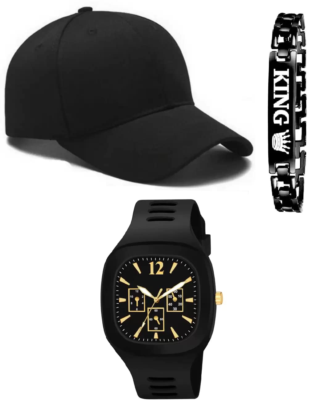 SELLORIA Stylish Boys combo stylish cap, sunglass and watch combo for mens and boy's for outdoor Multicolour