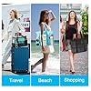 LFBEST 2pcs Sac de Plage Femme en Maille Respirante Bleu et Noir, Over the Door Grand Sac de Plage avec Poche Zippée, Grand Tote Bag pour Plage, Piscine, Voyage, la vie quotidienne et pique-nique #3