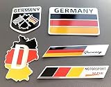 5pcs Metal German Flag Sticker, German Flag Car Decal - Vinyl Stickers Shield Decal Set for Cars, Trucks, SUV Bumper, Window, Fender