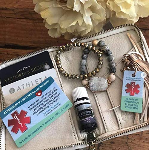 Medical Ice Alert In Case Of Emergency I.d. Identification Plastic Wallet Card And Keytag With Emergency Contact Call List Card (Qty. 2 From Tlc) #TOP3