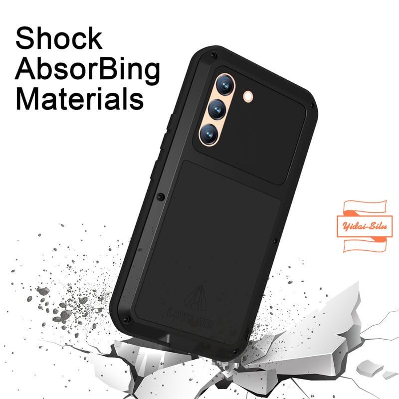 Galaxy S21 FE Wodoodporne 【Wytrzymałe aluminium, IP54 Jakość wojskowa】 2m Odporne na wstrząsy metalowe 360°Protectio Etui z wbudowanym ekranem do Samsung Galaxy S21 FE 6,4" - Czarny