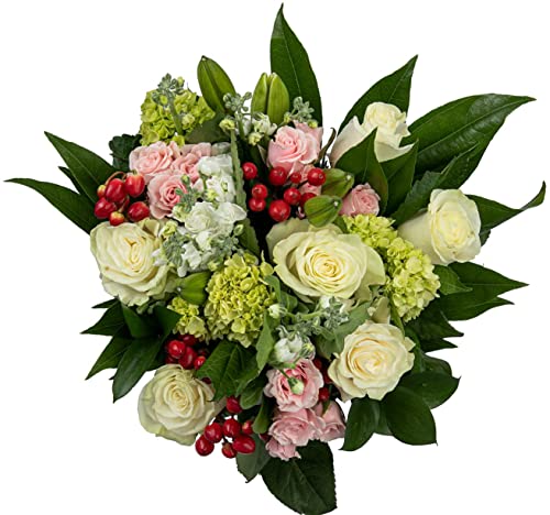 Maya’s Flowers Fresh Cut White Rose Mixed Bouquet | Family Farm Direct | Gorgeous Arrangement For Gift, Home Décor, Dinner Party, Wedding | Multi Color | Delivered Prime Overnight #TOP1