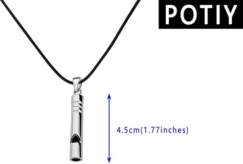 Miniatura 2 de POTIY Collar con colgante de silbato, silbato de emergencia, silbato de supervivencia para camping, senderismo, caza y entrenamiento de mascotas,