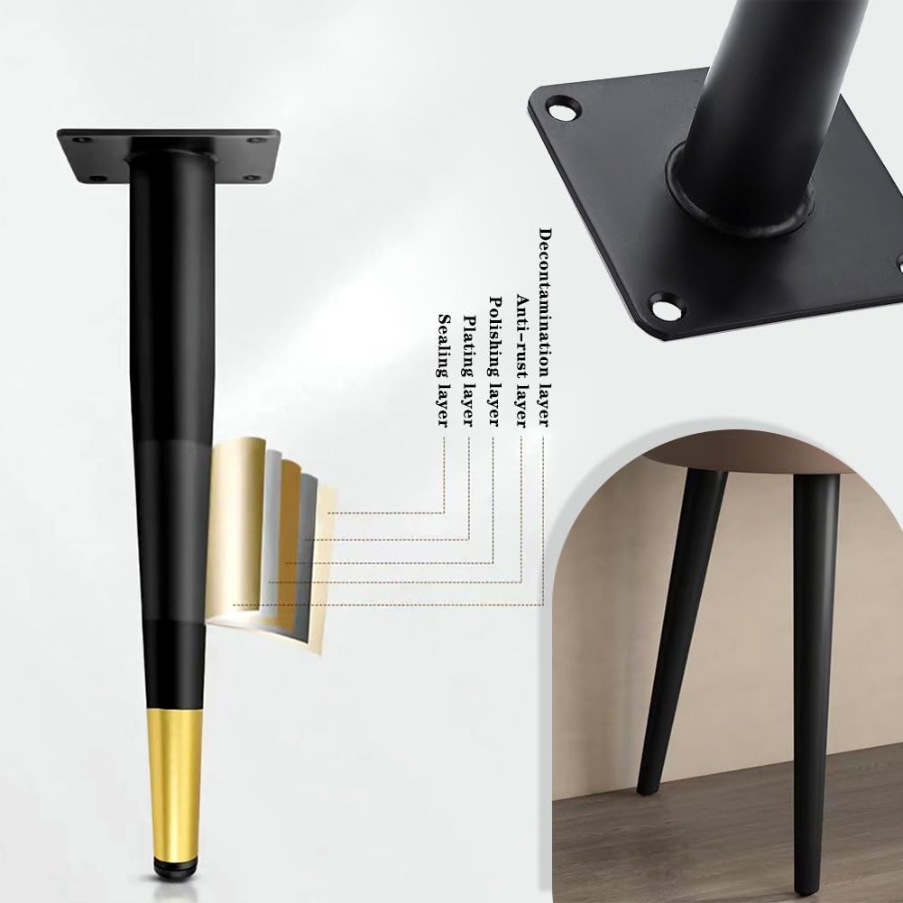 Gambe da Tavolo in Metallo Regolabili da 4 Pezzi - Mobili di Ricambio per Divano, scrivania, Sedia, Mobile e cassettiera, 50 cm, Bianche, Resistenti, per Uso Domestico e Ufficio