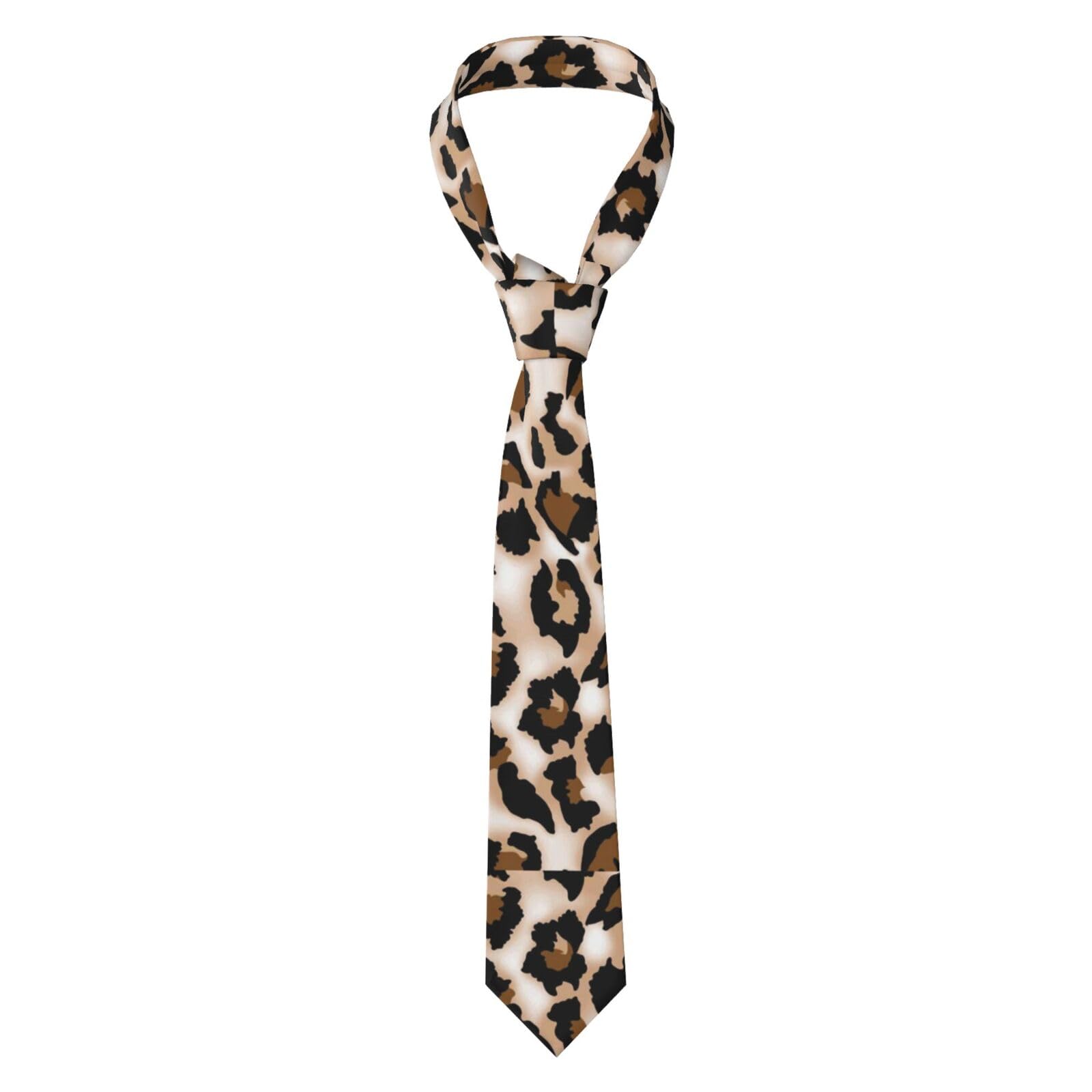 CHANGLEI Leopard Print Men'S Silk Ties,Personalised Printed Men'S Neckties Adjustable Ties Business Wedding Formal Ties