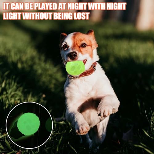 8 Stück Glow In The Dark Hundeball, Quietschende Hundebälle Leuchtende Gummi-Hundebälle, Dehnbarer Gummiball Hundeball, Hund Interaktive Ball, Zähne Training Hund Ball für kleine, mittlere Hunde