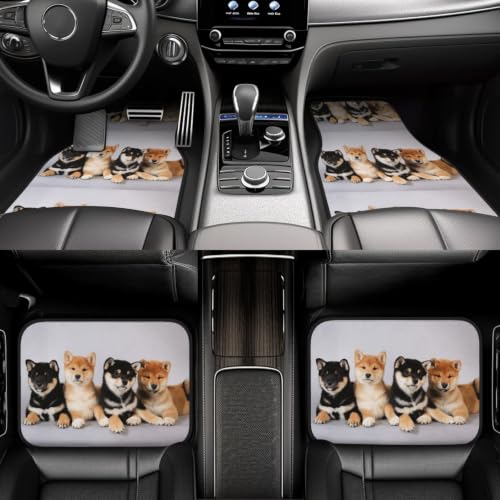Alfombrillas de coche Shiba Inu antideslizantes juego de 4 piezas universal 6