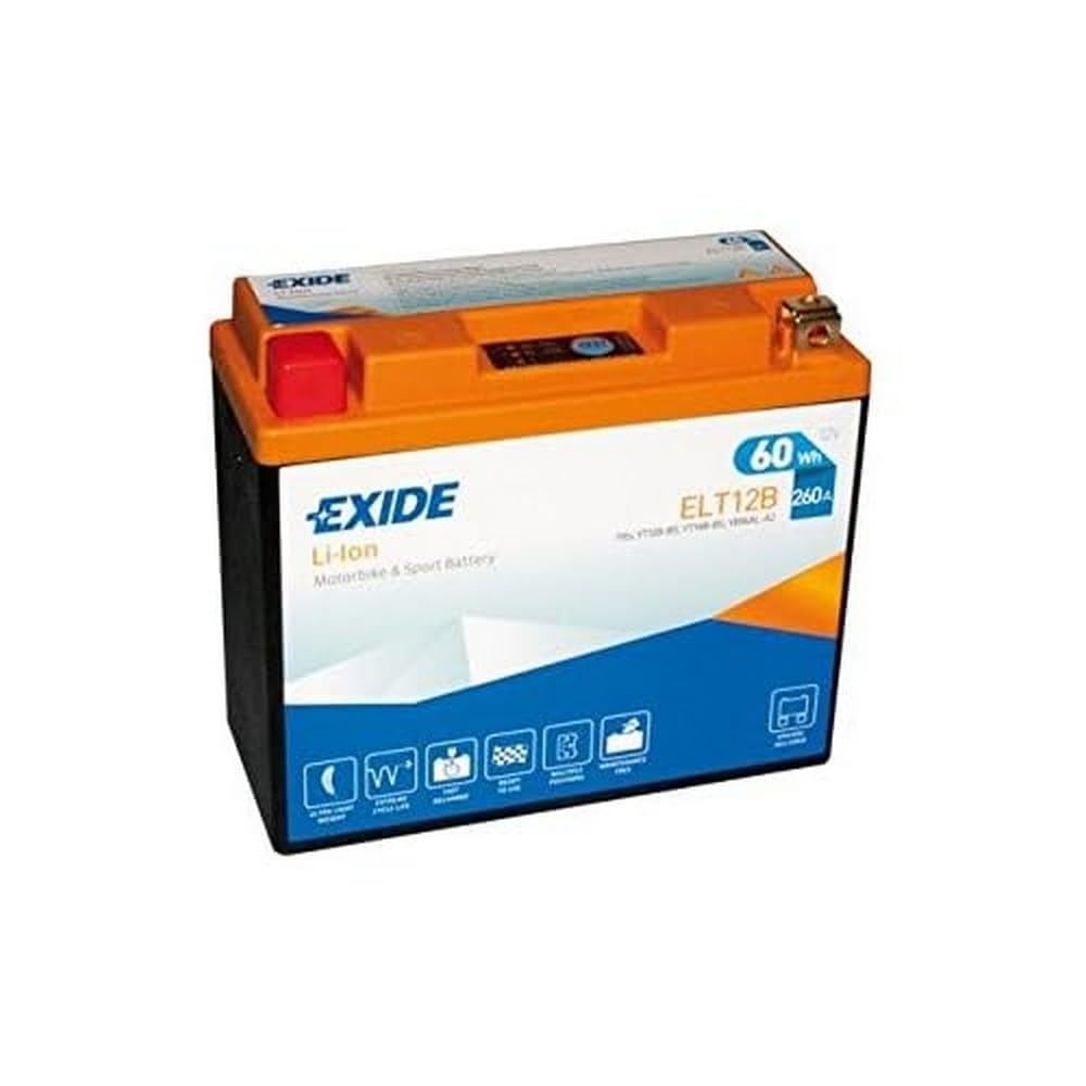 EXIDE EXELT12B - BATTERIE MOTORBIKE LITHIUM - Spéciale moto - Batterie 12V - 60WH - Haute performance - Expérience d’Equipementier d’Origine