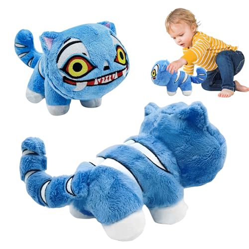 Peluche Tigre Derpy - KPop Demon Hunters - Peluche Ultra Douce Officielle Inspirée Du Film Netflix - Cadeau Parfait Pour Fans (Bleu Chaotique)