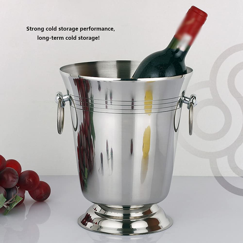 Cubitera Champanera Cubo De Hielo De Acero Inoxidable Engrosado Cubo De Hielo Barril De Vino UVA Cubo Frío para Clubes De Bar Cubiteras para Botellas
