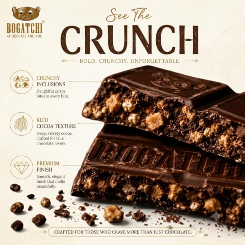 Image of BOGATCHI 99% Dark Chocolate Bar, 60g | Rich Real Cocoa | Intense Dark Chocolate Experience | Crunchy Texture | Premium Quality Chocolate | Perfect for Conscious Snacking
