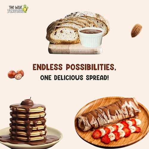 Image of The Wise Tortoise Scoopy Real Hazelnut Chocolate Spread | 100% Sweetened With Dates & Jaggery | Zero Palm Oil | No Refined Sugar | No Artificial Flavors | Clean & Healthy (500G)