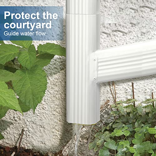 VYH Gutter Downspout Y Connector 2x3 Standard Left High Gloss White