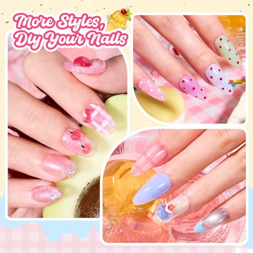 Image of Beetles Jelly Gel Nail Polish Set - Spring Pudding 20 Colors Pastel Gel Polish Kit Jelly Pink Purple Red Blue Green Glitter Silver Cat Eye Base Glossy Matte Top Coat Home Salon Summer Gifts for Women