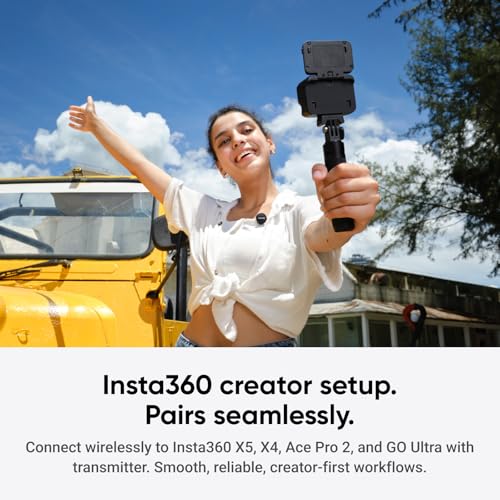 insta360 mic air 1 tx  1 rx noise cancelling 300m range wireless microphone for usb-c iphoneandroidpcmac vlog streaming