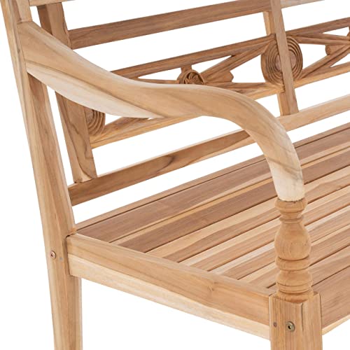 Gartenbank aus Teakholz von Nexos Trading DIVERO im Vintage-Look