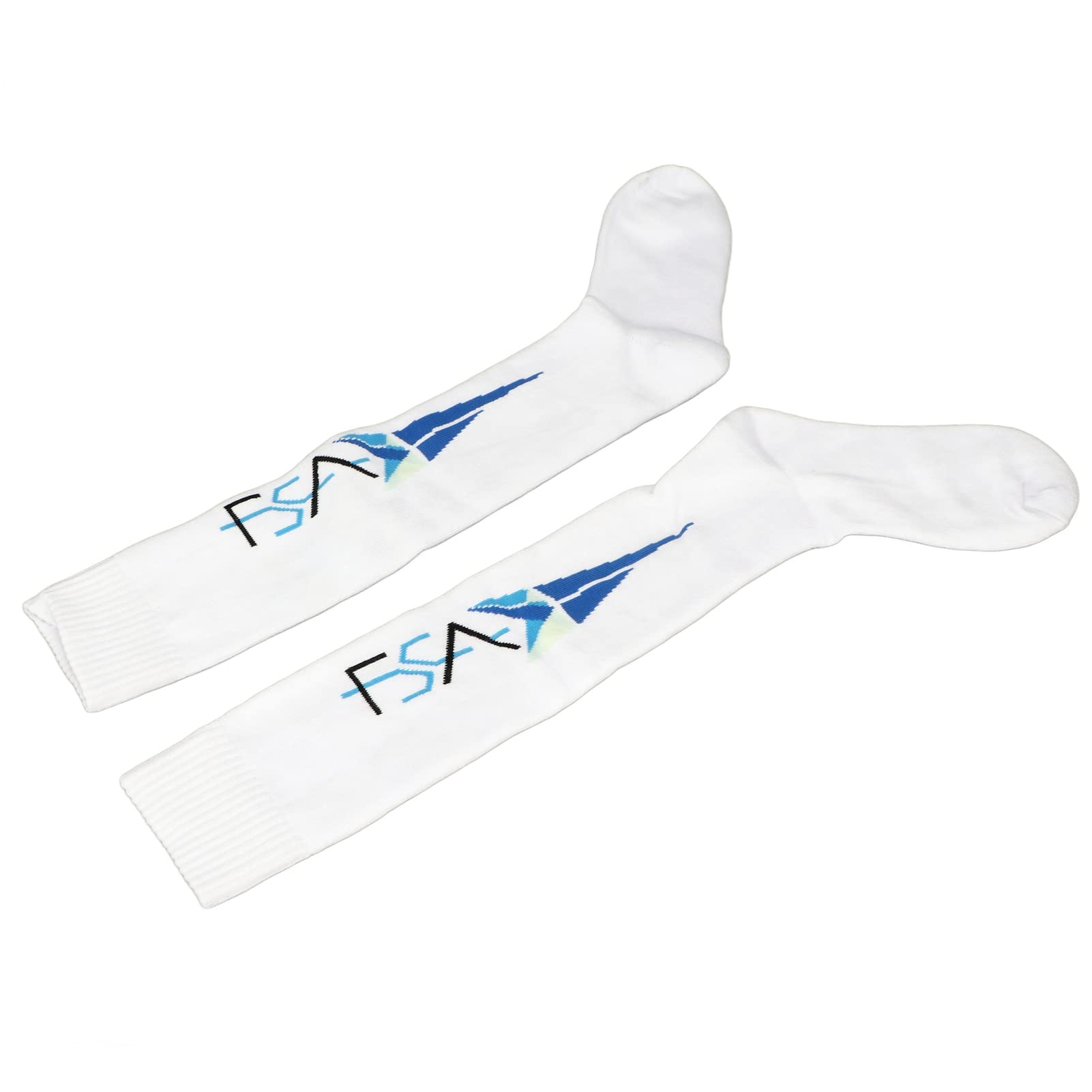 Tnfeeon Chaussettes d'escrime pour Adultes, Bas d'escrime de Protection Absorbant la Transpiration à Motif Bleu épaissi pour l'entraînement des Femmes