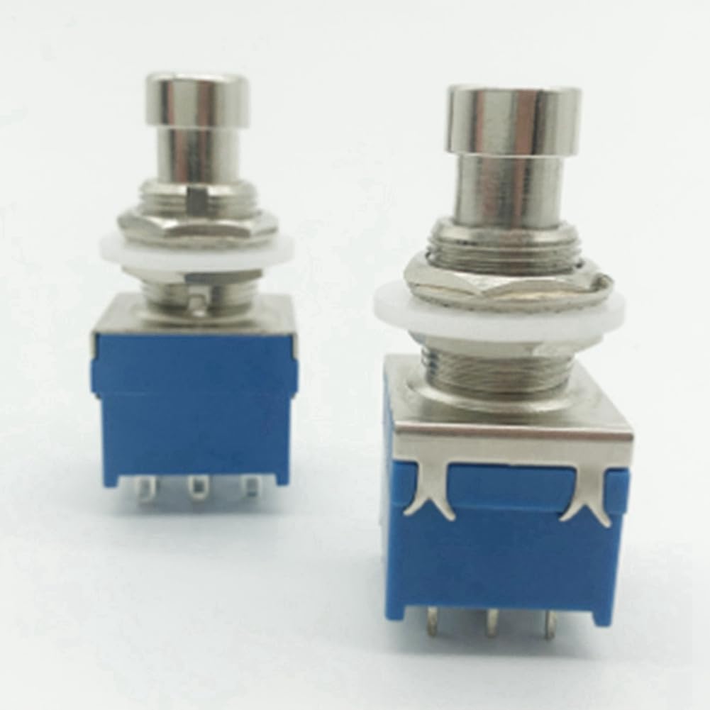 Grimmstr 10PCS Guitar Effects Pedal Footswitch 3PDT Stomp Pedal Switch 9-Pin Locking Push Button Foot Switch