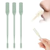 2-in-1 Nasal Hair Cutter&comma; 2025 New Double Sided Nose Hair Knife&comma; Portable Nostril Hair Remover Tool&comma; 360° Rotating Nose Hair Trimmer with Ear Picker for Women and Men &lpar;Green&comma; 3 PCS&rpar;