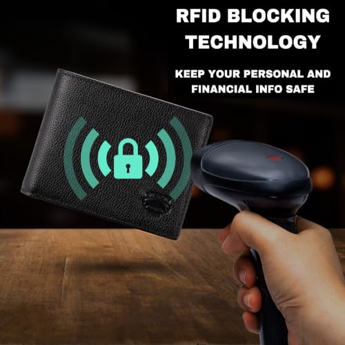 Image of Stealth Mode Leather Bifold Wallet for Men With ID Window and RFID Blocking