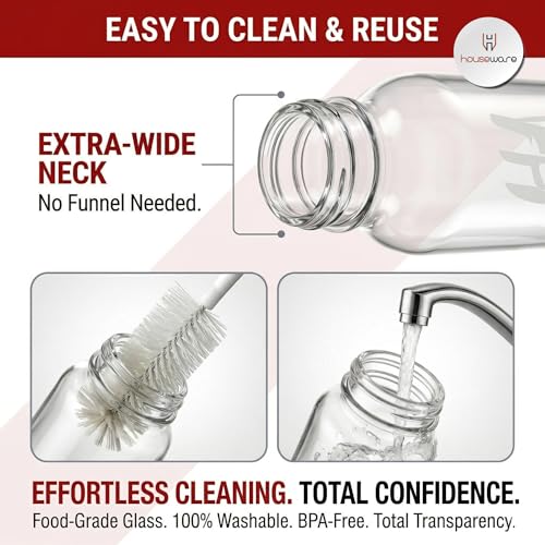 Image of H Houseware 220ML Glass Sprayer Bottle With Premium Nozzle | Refillable Mist Spray Dispenser For Cooking Baking BBQ Salad | Leakproof Kitchen Spray Bottle For Olive Oil Vinegar And Sauce Use
