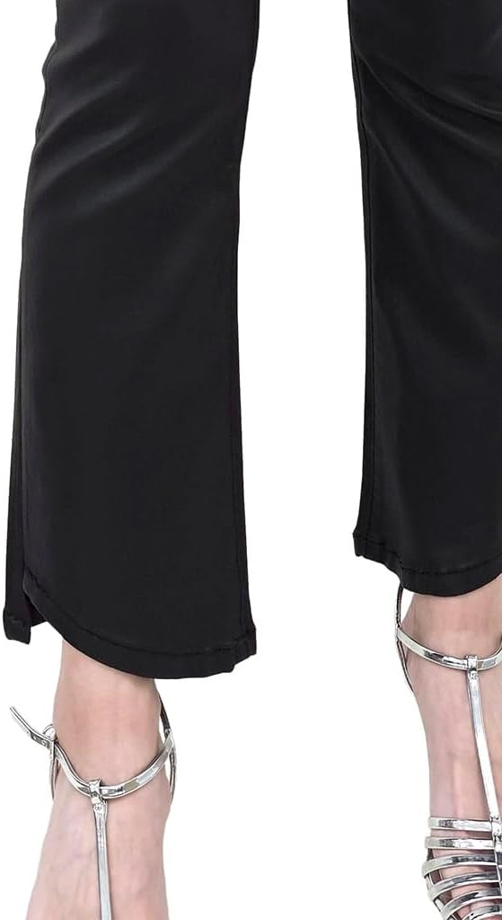 VERVET by Flying Monkey Black Glossy Coated Flare Jeans High-Rise