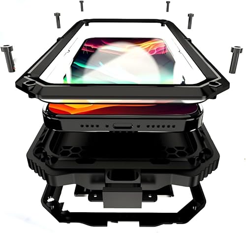 Lunivop Funda para iPhone 15 Pro Max, protección resistente con protector de pantalla de lente integrado, soporte resistente 360 de cuerpo completo