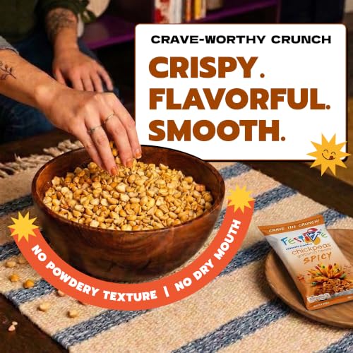 Image of Festive Chickpea Hearts - Crunchy Spicy Garbanzo Beans - Husk-Free Roasted Chickpea Snacks - Vegan Snacks with 5g Protein Per Serving Plant Based, Halal, Gluten Free, Dairy Free - 1oz 12 Pack
