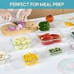 Vtopmart 15 Pack de verre de stockage des aliments, les contenants de préparation de repas avec des lids, boîte à bento en verre hermétique avec fuite de preuve des lymphocytes verrouillables, pour micro-ondes, four, congélateur et lave-vaisselle, vert