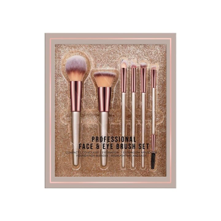 Beauty Professional Face & Eye Brush Set of 6 | Synthetic Fibres | Easy Blending,Eye Makeup Brushes, | For Cream, Liquid and Powder Formulation-picture-25