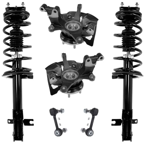 Image of Detroit Axle - Front Steering Knuckles Wheel Hubs Coil Spring Struts Sway Bars Replacement for 2007-2010 Mazda CX-9