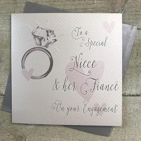 Handmade Engagement Card for Niece and Fiancé Cover